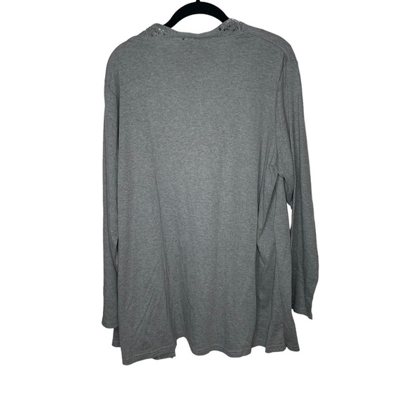 New Quaker Factory Womens Sequin Detail Connected Double Top 2X Gray BNWOT - Picture 4 of 4